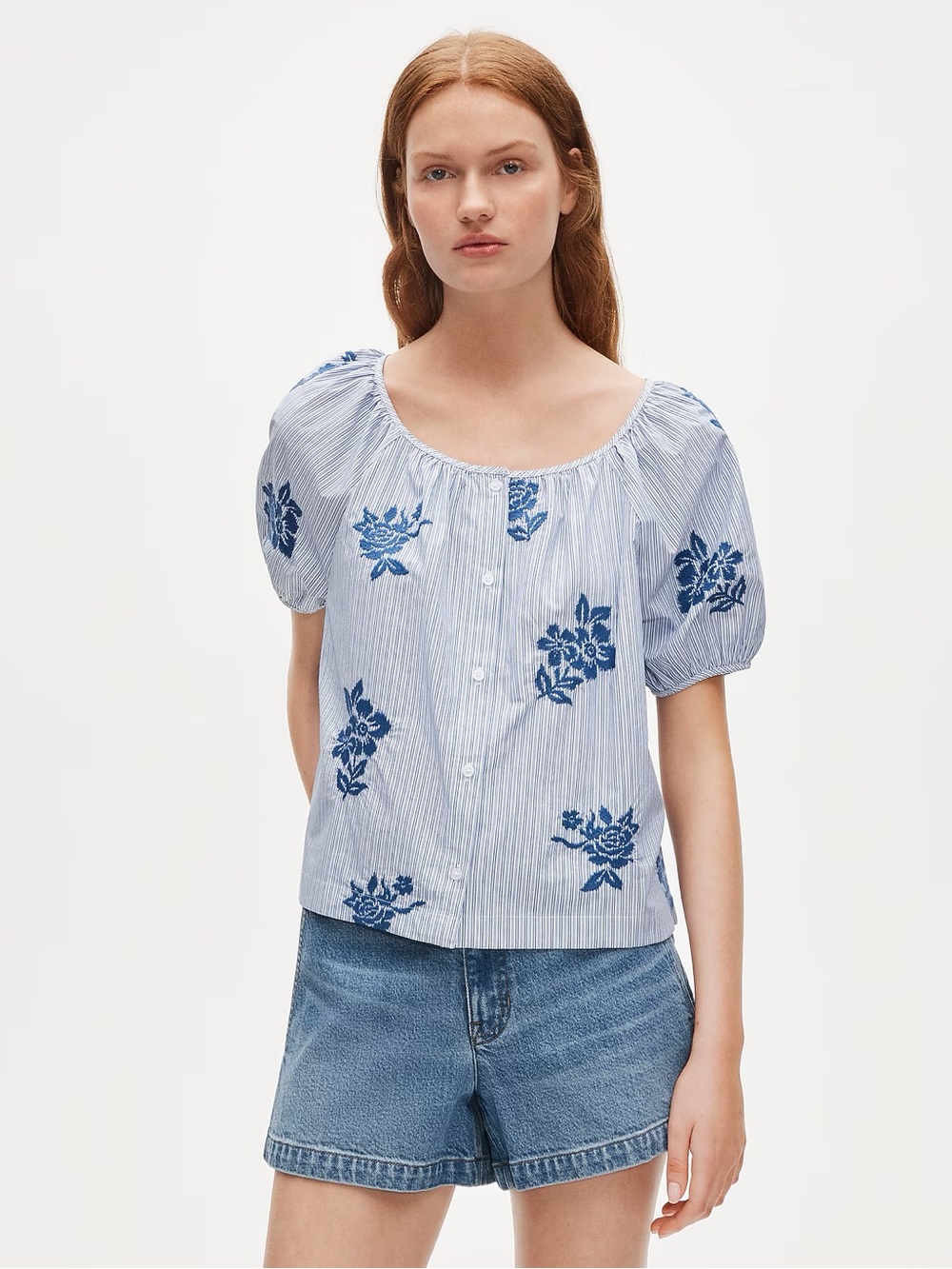 Women’s J.Crew Floral Cotton Shirt Top Blouse Embroidered New NWT - Picture 2 of 11